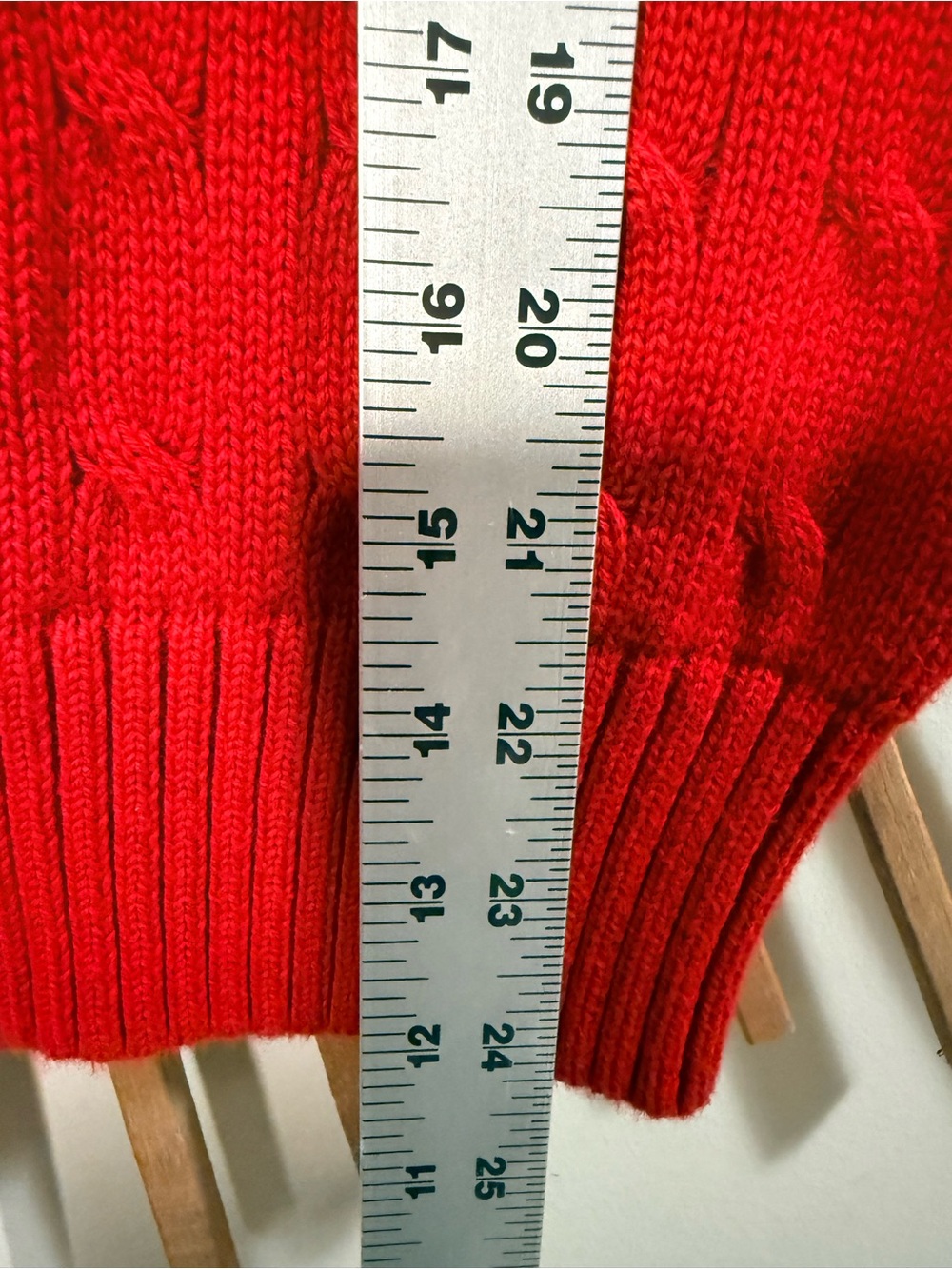 Polo by Ralph Lauren Women's Red Cable Knit V-Neck Sweater Vest Preppy Nautical - Picture 5 of 8